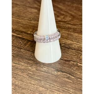 Bomb Party RBP7797 Dazzle Me LC White Opal & Lavender Quartz CZ Rhodium Size 9